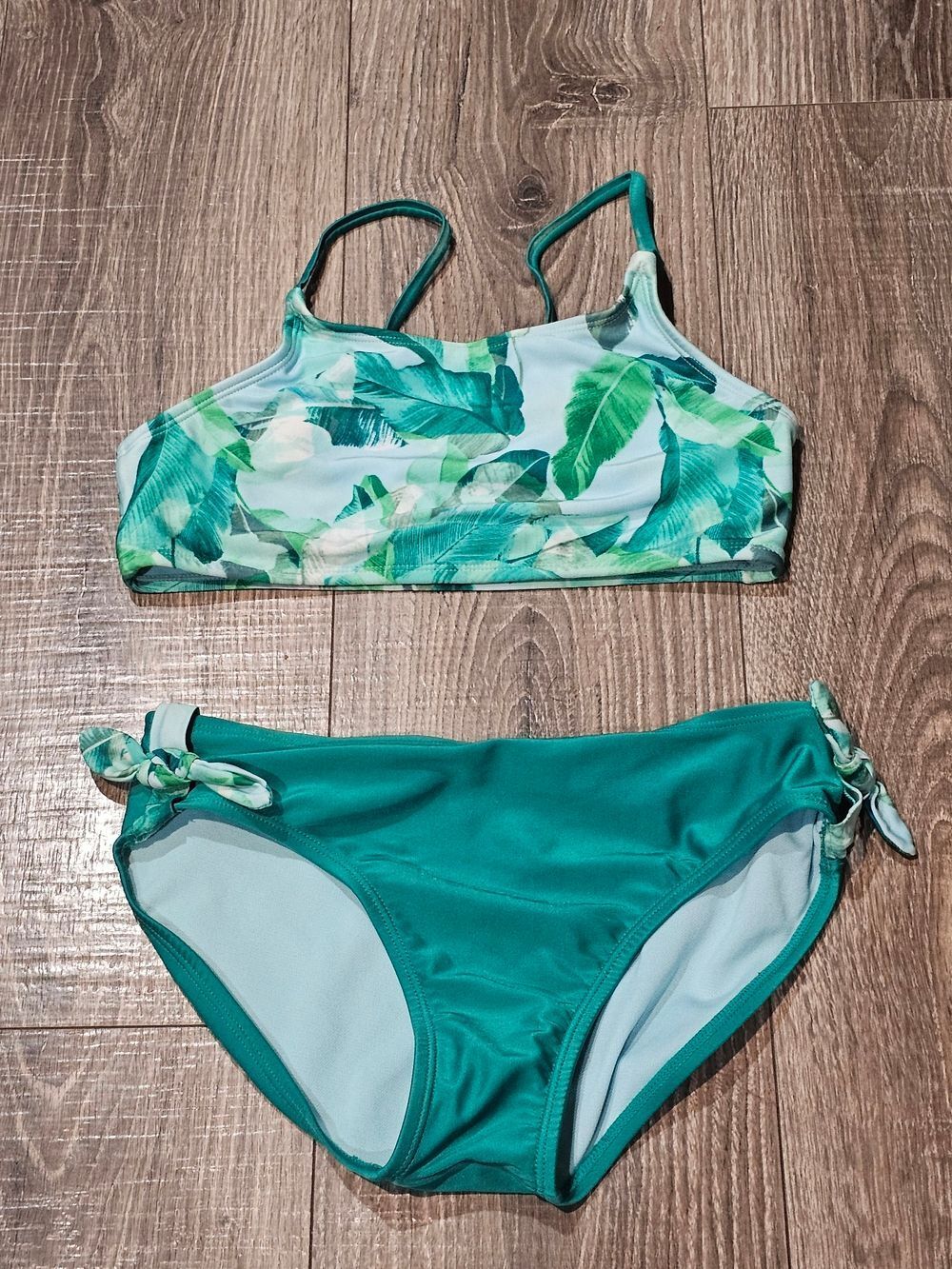 art class Bikini Size 10/12 Green Tropical Leaf